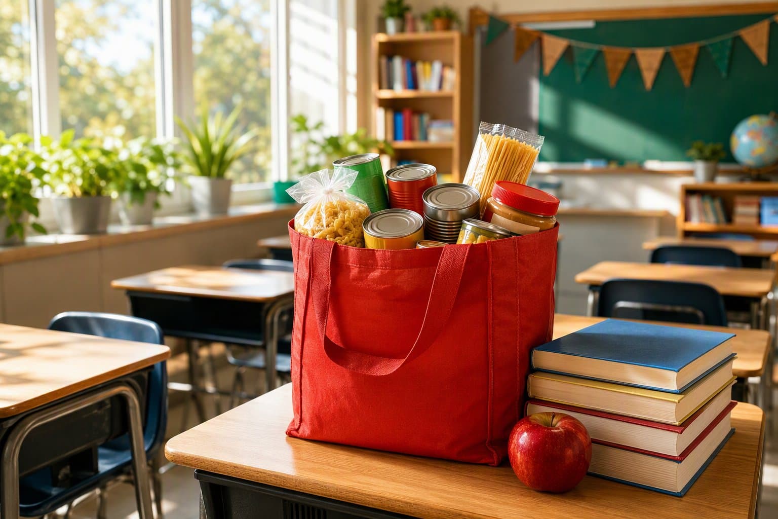 Melissa school food drive - illustration, Jake Team LLC