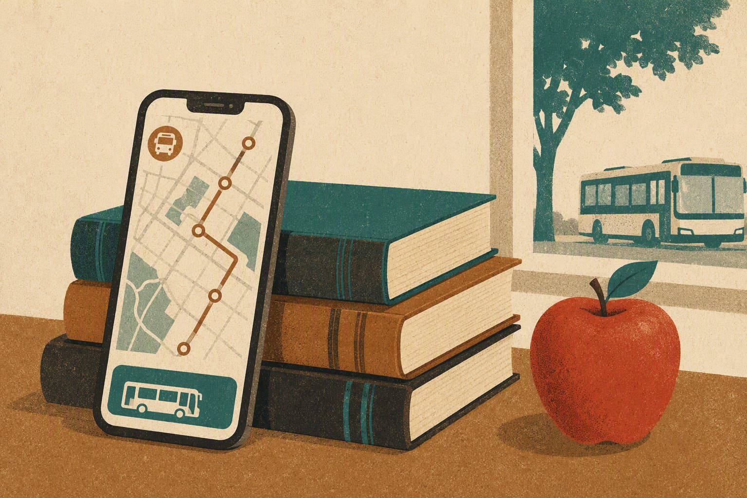 digital school transport - illustration, Jake Team LLC