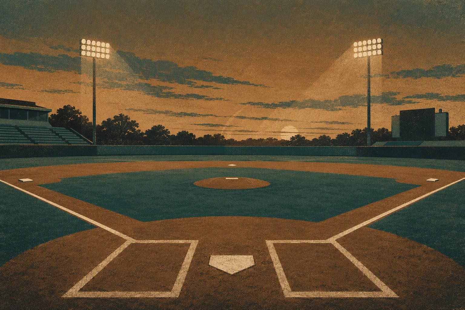 baseball game night - illustration, Jake Team LLC