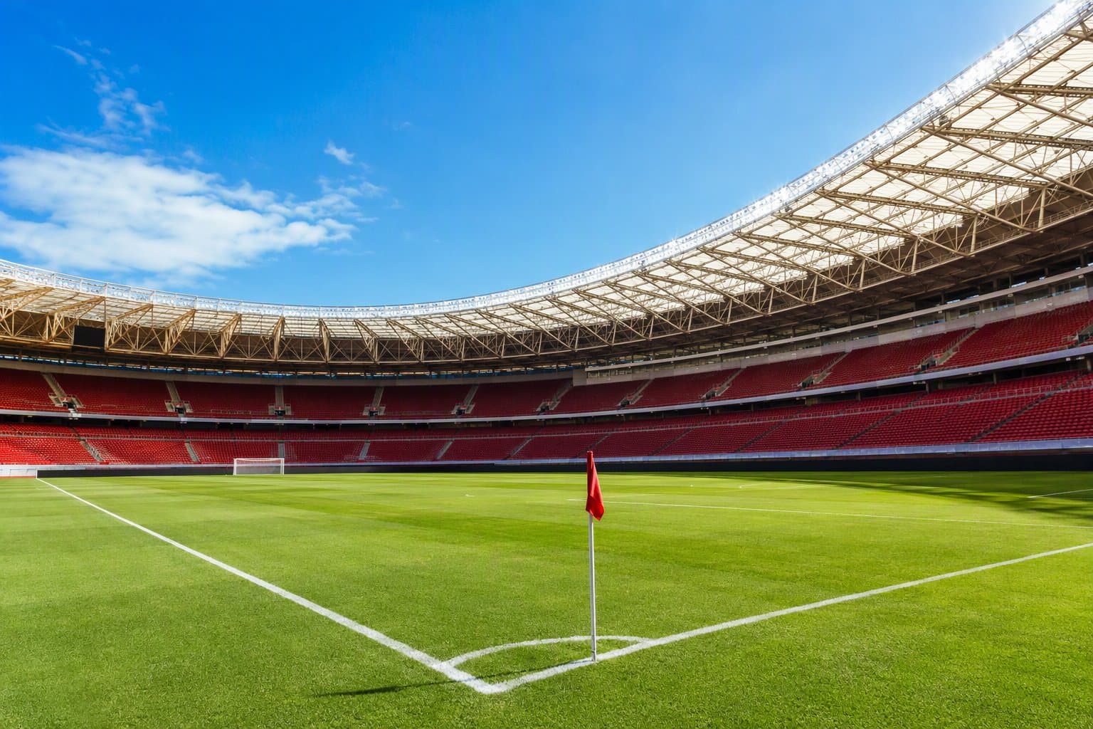 Empty Sunlit Stadium - illustration, Jake Team LLC