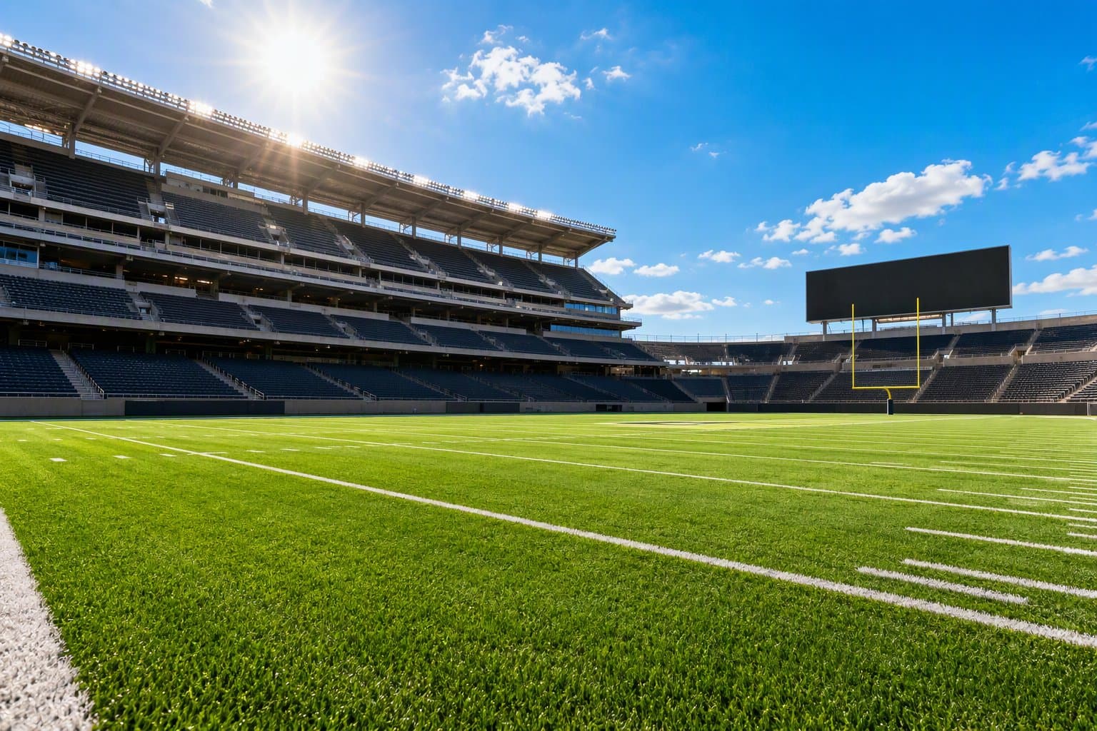 Empty sunlit stadium - illustration, Jake Team LLC
