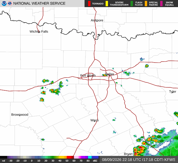 National Weather Service radar for North Texas (KFWS)
