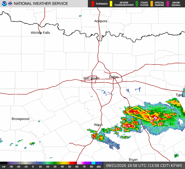 National Weather Service radar for North Texas (KFWS)
