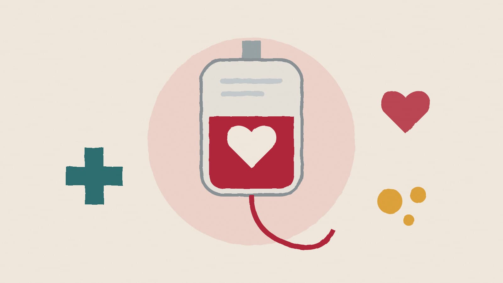 Blood donation bag and heart - illustration, Jake Team LLC