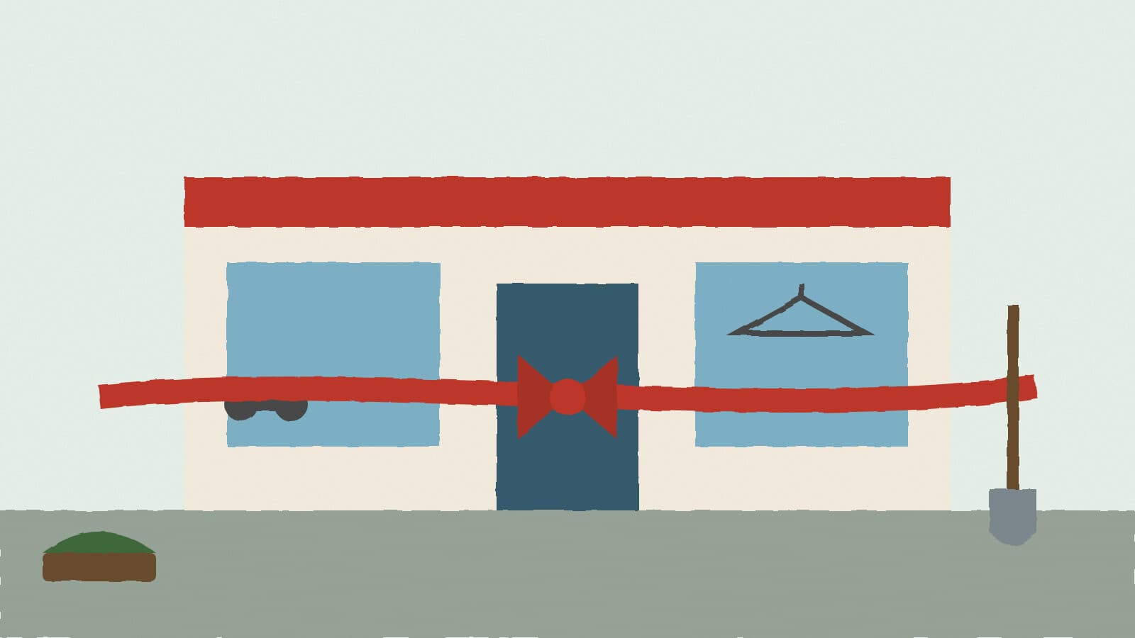Ribbon cutting at storefront - illustration, Jake Team LLC