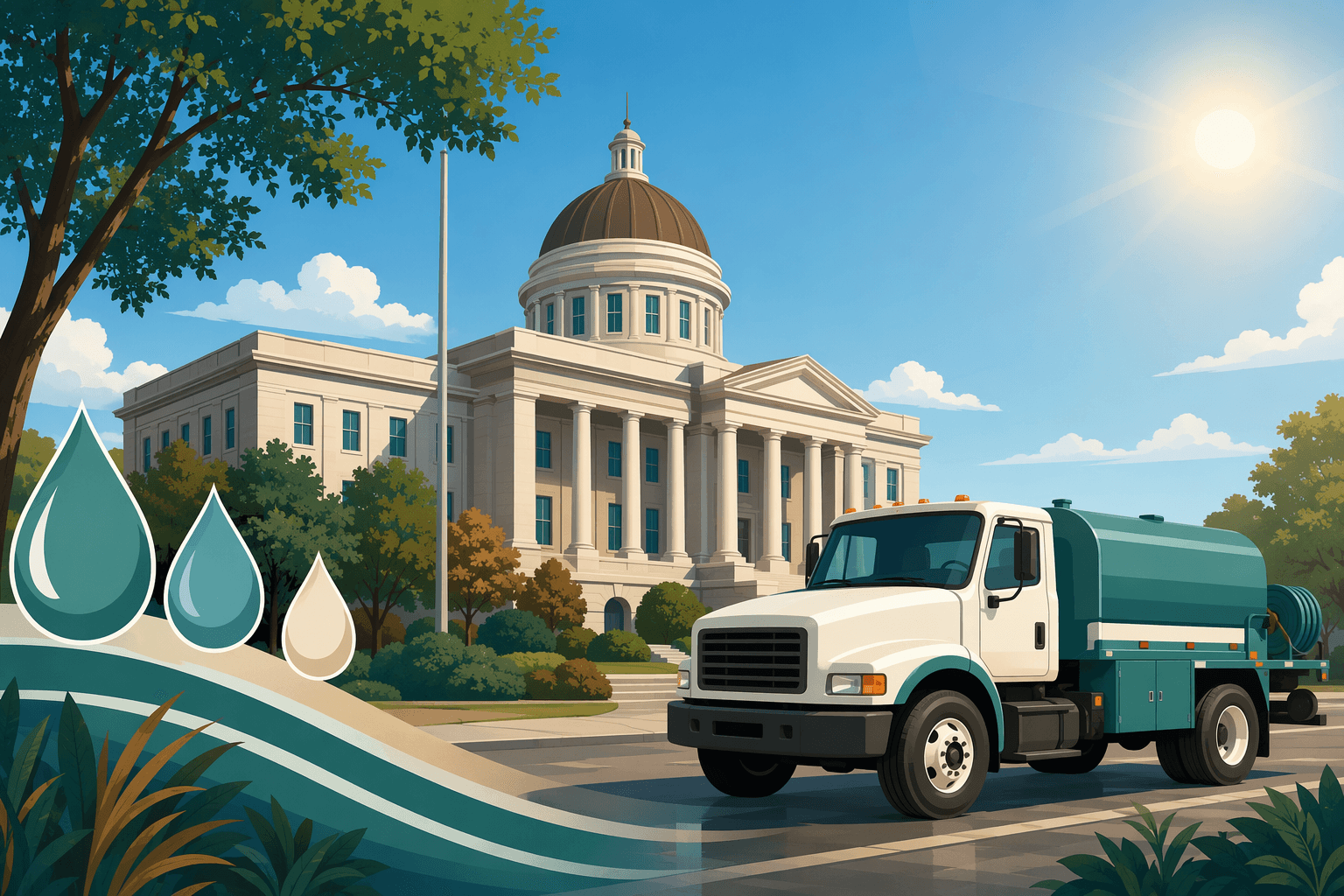 civic water conservation - illustration, Jake Team LLC