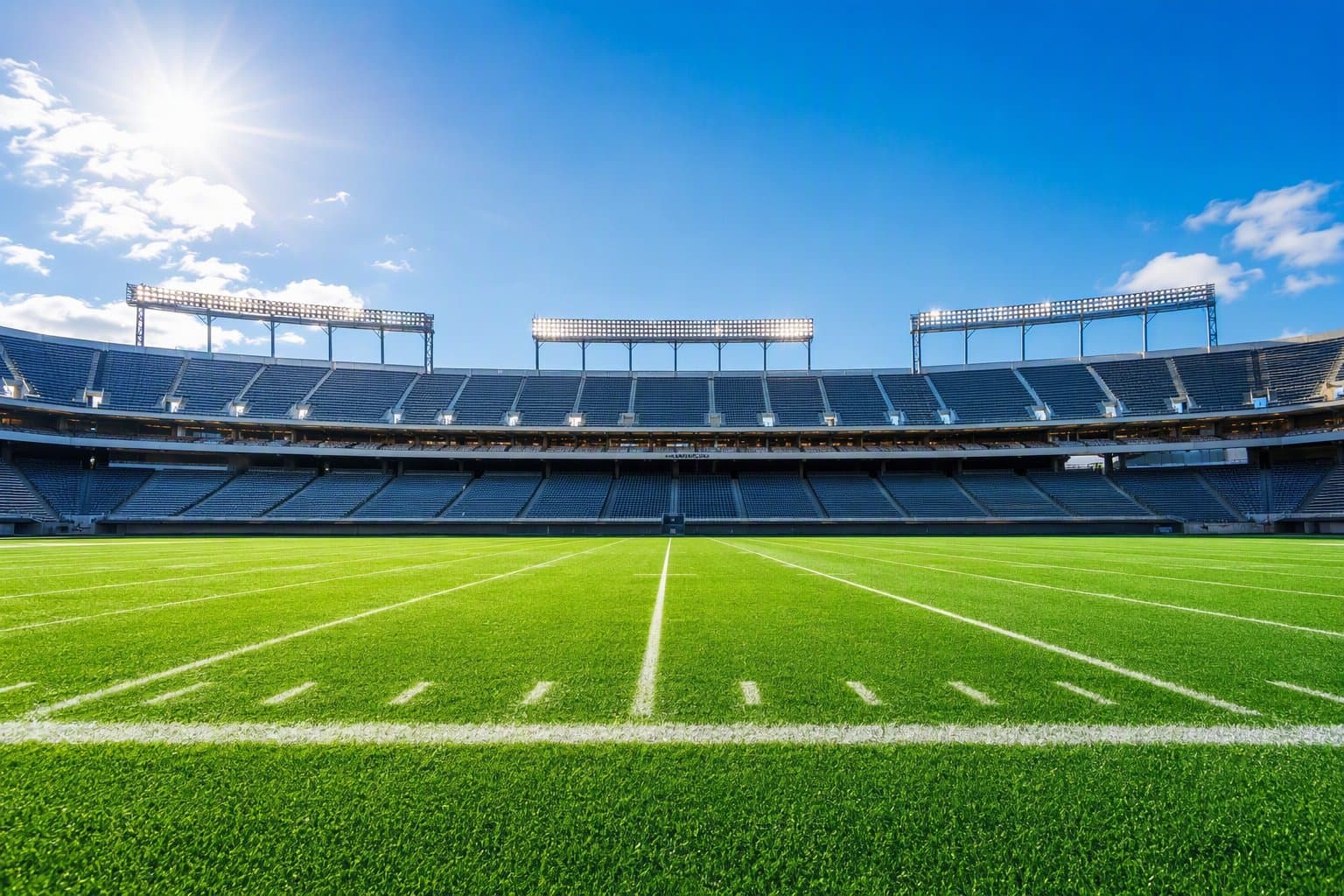 sunlit football stadium - illustration, Jake Team LLC