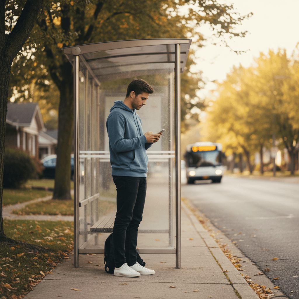 School bus stop - illustration, Jake Team LLC