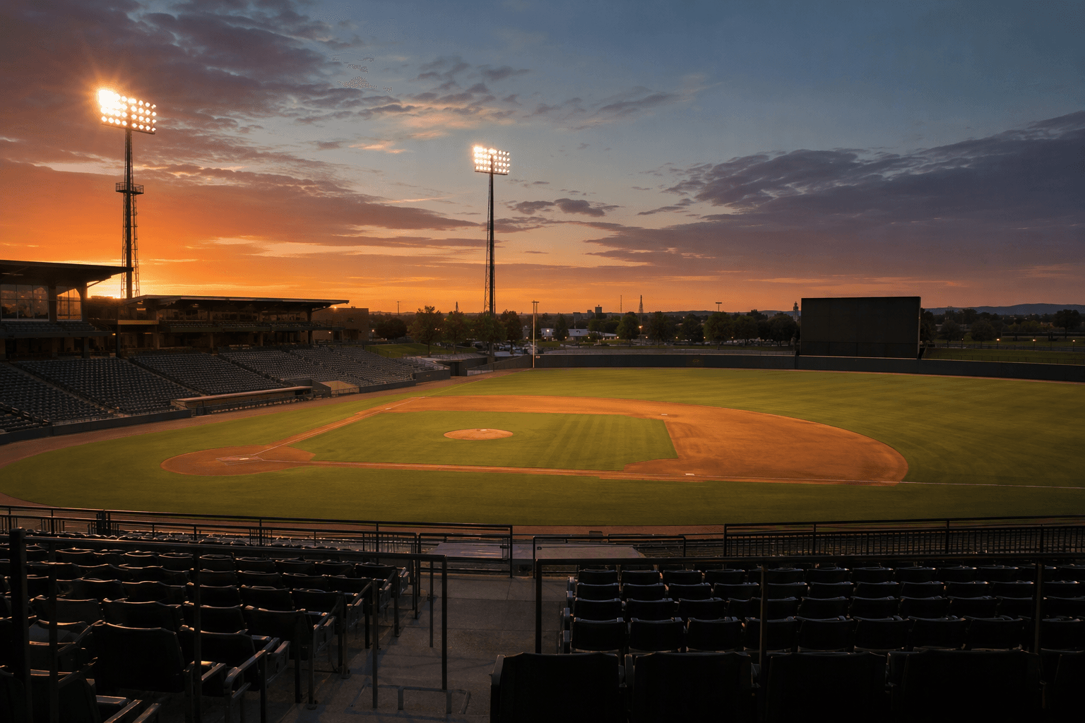 evening baseball victory - illustration, Jake Team LLC