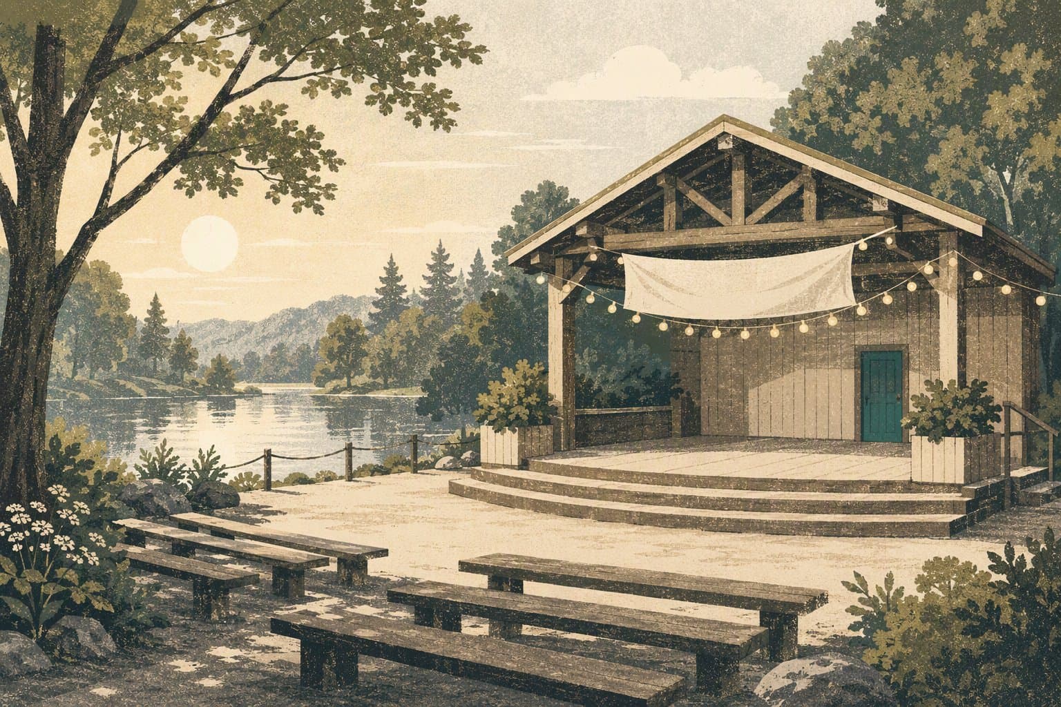 Melissa Lake Park Story Time - illustration, Jake Team LLC